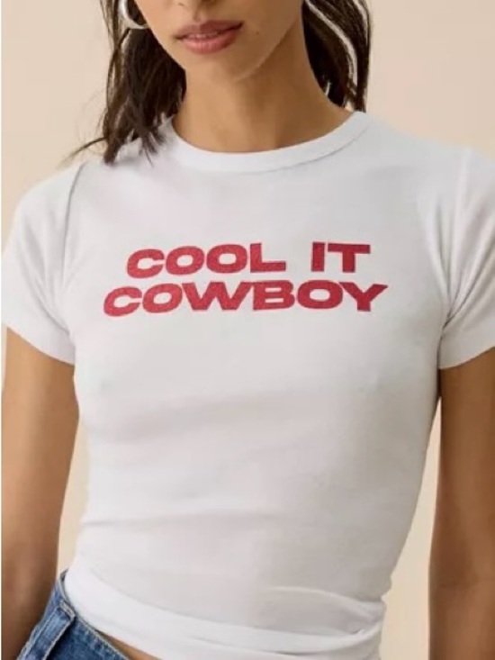 Urban Outfitters Tops - Cool It Cowboy White Graphic Tee